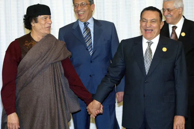 Hosni Mubarak was able to manage the difficult relationship with Moammar al-Gaddafi. (AFP) 