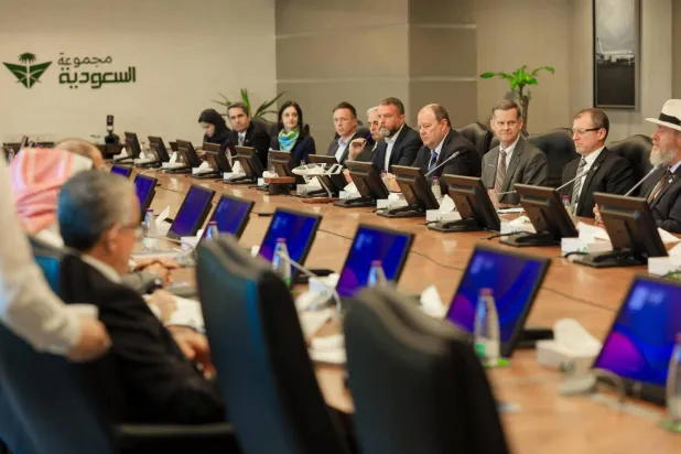 «مجموعة السعودية» خلال اجتماع لها مع وفد من مجلس الأعمال السعودي - الأميركي في فبراير (منصة إكس)