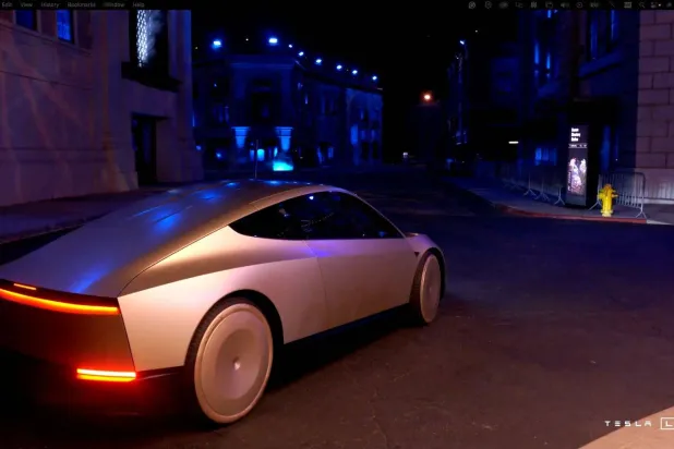 سيارة «تسلا» (سايبر كاب) من حفل إطلاقها في كاليفورنيا (الموقع الإلكتروني لـ«تسلا»)