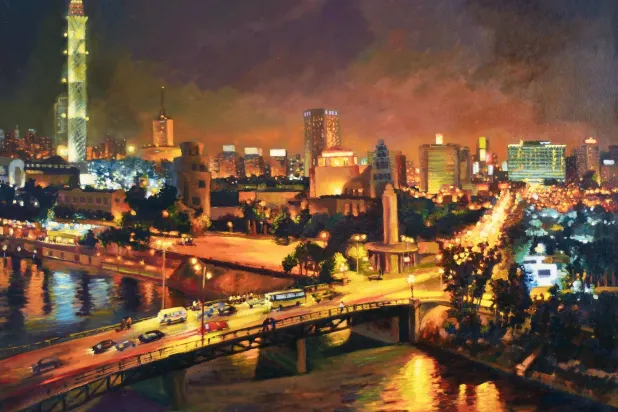 معرض «نبض المحروسة» يقدم رؤية فنية للقاهرة الآسرة في ساعات الليل (الشرق الأوسط)