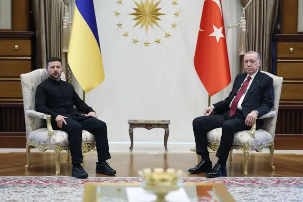 Erdoğan, Rusya-Ukrayna görüşmelerinin başlamasından önce dün Ankara'da Zelenskiy ile görüştü (Türkiye Cumhurbaşkanlığı)