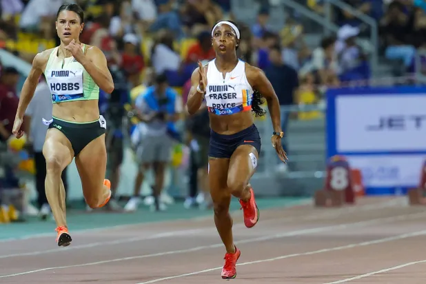 سجلت فرايزر- برايس (38 عاماً) 11.05 ثانية (أ.ف.ب)