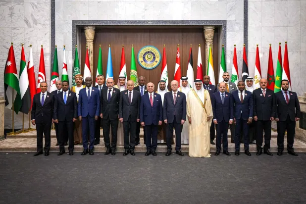 وزرای امور خارجه کشورهای عرب، در نشست مقدماتی پیش از برگزاری نشست سران کشورهای عربی که امروز به میزبانی بغداد برگزار می‌شود (خبرگزاری رویترز)