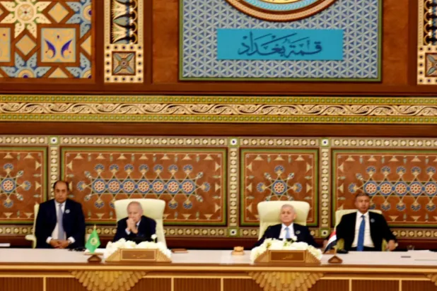 جانب من الجلسة الافتتاحية للقمة العربية في بغداد (جامعة الدول العربية)