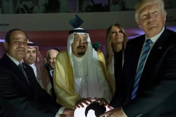 King Salman Launching Etidal in the presence of world leaders. SPA