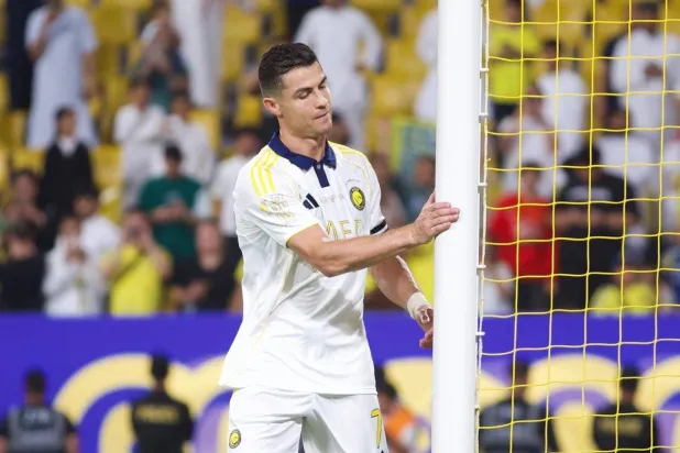 كريستانو رونالدو خلال مواجهة النصر والخليج (المصور: نايف العتيبي)