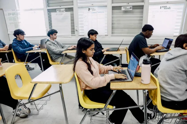 أحد صفوف مدرسة ساوث ويست ميامي الثانوية