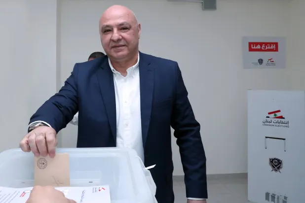 A handout photo made available by the Lebanese Presidency Press Office shows Lebanese President Joseph Aoun casting his vote at a polling station during municipal elections in his village of Al-Aishiyeh, southern Lebanon, 24 May 2025. EPA/LEBANESE PRESIDENCY PRESS OFFICE HANDOUT 