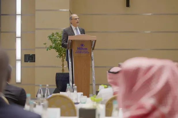 IMF Director of Middle East and Central Asia Department Dr. Jihad Azour, speaking during the session in Riyadh (Photo: Turki Al-Agili)