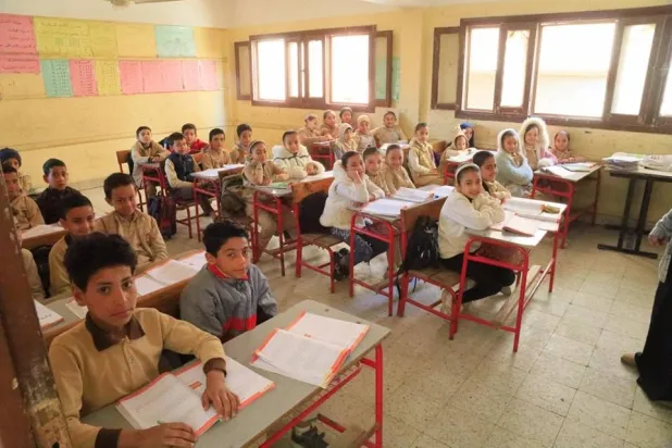 طلاب مصريون في إحدى المدارس الابتدائية (المصدر: وزارة التربية والتعليم المصرية)