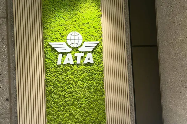 شعار الاتحاد الدولي للنقل الجوي «إياتا» (الشرق الأوسط)