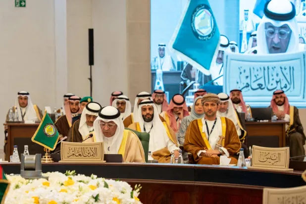 جاسم البديوي أمين عام المجلس خلال الاجتماع الوزاري (مجلس التعاون)