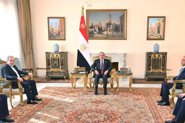 الرئيس المصري عبد الفتاح السيسي يستقبل وزير الخارجية الإيراني عباس عراقجي في القاهرة (الرئاسة المصرية)