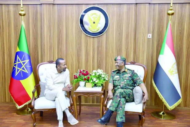 البرهان وآبي أحمد خلال اجتماع سابق بينهما في بورتسودان (مجلس السيادة السوداني)