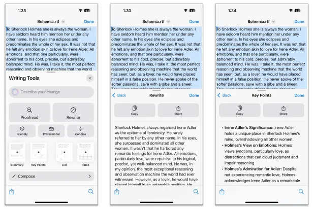 مقارنة النص الادبي الاصلي مع نصين منقحين لادوات الذكاء الاصطناعي