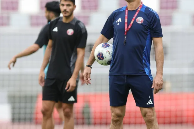 لوبتيغي خلال تدريبات قطر (الاتحاد القطري)