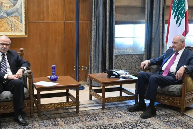 بري وسلام خلال لقائهما الأخير (الوكالة الوطنية)