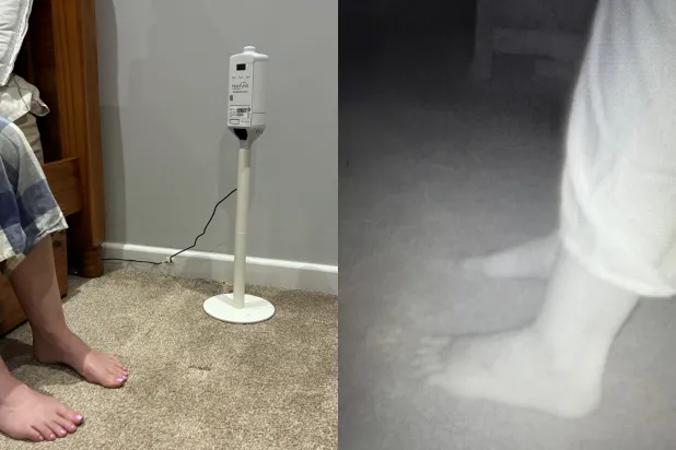 الجهاز عبارة عن ماسح ضوئي للقدم يستخدم الذكاء الاصطناعي للتعرف على العلامات التحذيرية لقصور القلب (شركة Heartfelt Technologies)