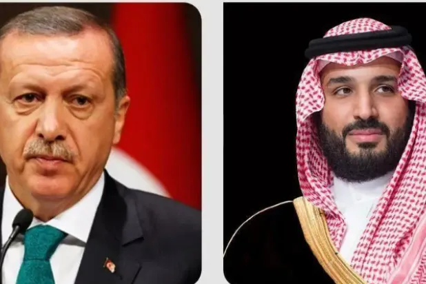 ولي العهد السعودي الأمير محمد بن سلمان والرئيس التركي رجب طيب إردوغان (واس)