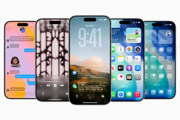 Apple, arayüzü yeniden tasarlayan ve aramalar, mesajlar, müzik ve seyahat uygulamaları için yeni özelliklerle yapay zekayı güçlendiren kapsamlı bir güncellemeyle iOS 26'yı tanıttı. (Apple)