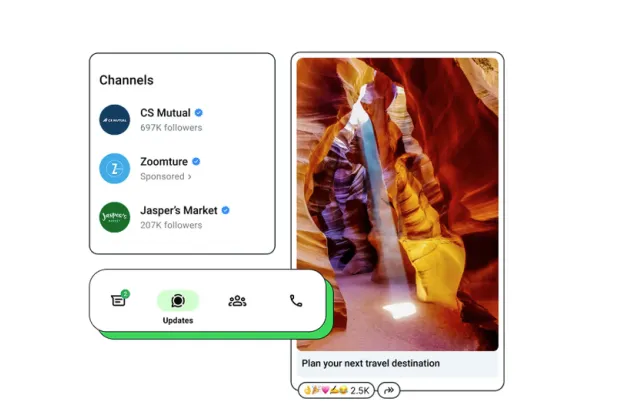 استراتيجية «ميتا» تعتمد على تقديم الإعلانات بشكل غير مزعج من خلال ترويج القنوات وحالات إعلانية واشتراكات مدفوعة للمحتوى الحصري (واتساب)