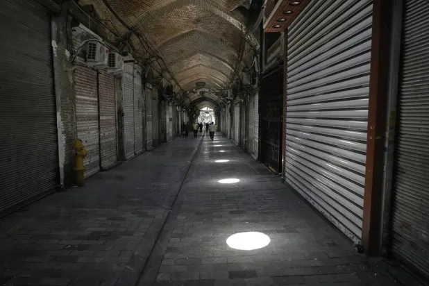 Shops remain shuttered Tehran's historic Grand Bazaar, Monday, June 16, 2025. (AP) 