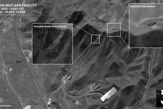 صورة تُظهر المواقع التي تعرضت للضربات الأميركية في إيران (ماكسار)