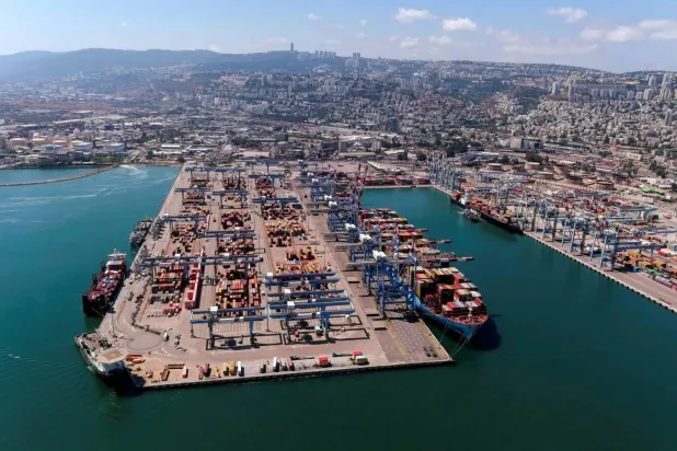 An aerial view of Haifa Port in northern Israel before the onset of military tensions with Iran (Reuters). 