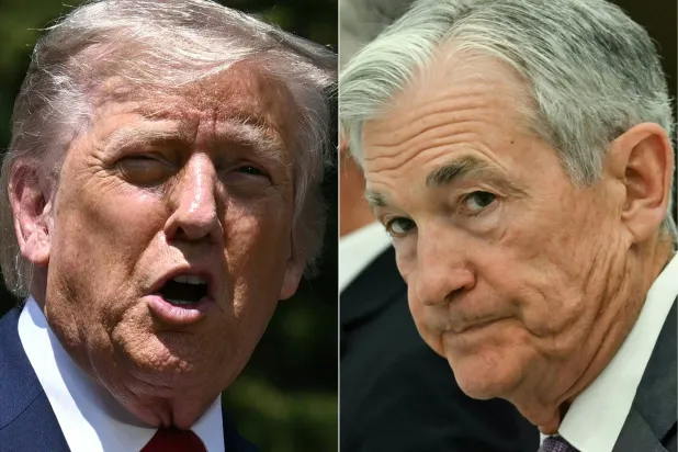 صورة مركبة للرئيس الأميركي دونالد ترمب ورئيس الاحتياطي الفيدرالي جيروم باول (أ.ف.ب)