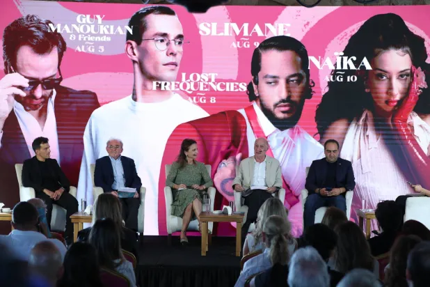 المتحدثون في المؤتمر الصحافي للإعلان عن برنامج «مهرجانات بيبلوس»