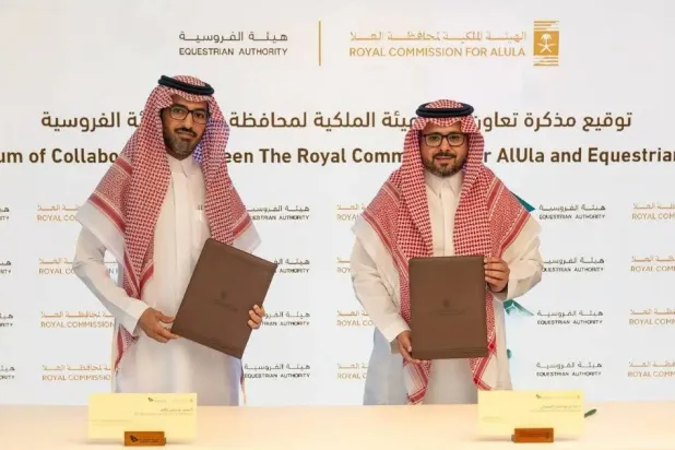 جانب من توقيع مذكرة التفاهم بين هيئة العلا الملكية وهيئة الفروسية (واس)