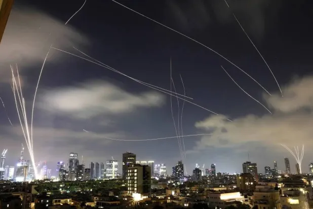 The Iron Dome, the Israeli air defense system, intercepts missiles fired from Iran, over Tel Aviv, Israel, 17 June 2025. (EPA) 