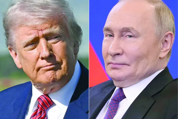 صورة مركبة للرئيسين الروسي والأميركي (أ.ف.ب)