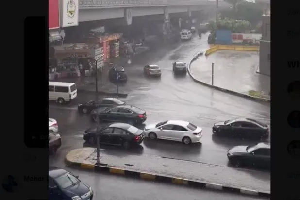 جانب من الأمطار في القاهرة الثلاثاء (إكس)