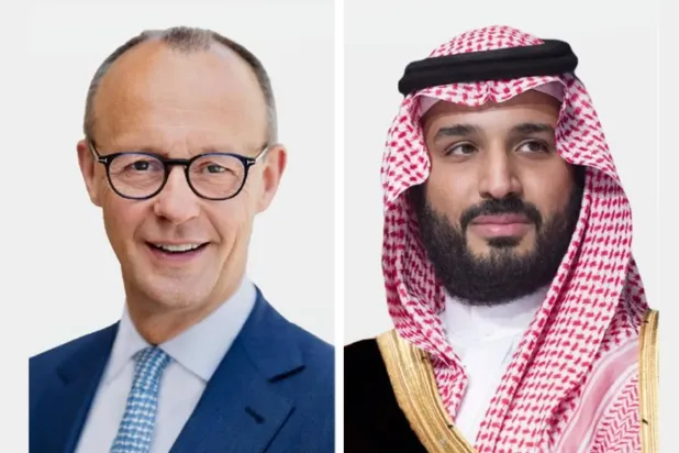 Suudi Arabistan Veliaht Prensi Muhammed bin Selman ve Almanya Başbakanı Friedrich Merz (Suudi Dışişleri Bakanlığı)  