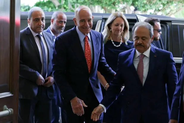 US envoy to Beirut Tom Barrack in Lebanon last week (Reuters) 