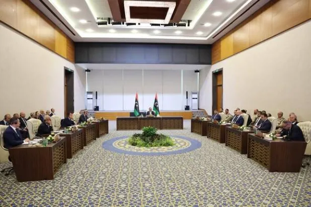 جانب من اجتماع الوفد الأوروبي مع حكومة الدبيبة في طرابلس بشأن الهجرة (الحكومة)