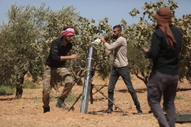 Armed clashes between Arab tribal fighters and the Syrian Democratic Forces (SDF) and the Kurdistan Workers’ Party (PKK) in the Manbij area of northern Syria in September 2023 (Getty)