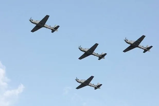 طائرات «إيه - 29 سوبر توكانو» لبنانية في قاعدة حامات الجوية 12 يونيو (حزيران) 2018 (الجيش اللبناني)