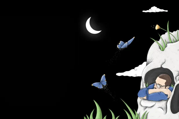 من خلال الفن البصري يتطرق الرسّام إلى قضايا نفسية يتماهى معها المتابعون (صفحة rafikillustration)