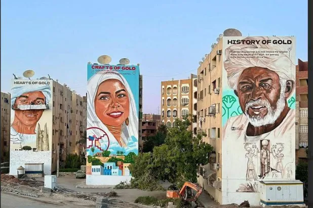 مشروع لرسم بورتريهات جنوبية على عمارات بأسوان (صفحة الفنان علي عبد الفتاح على «فيسبوك»)