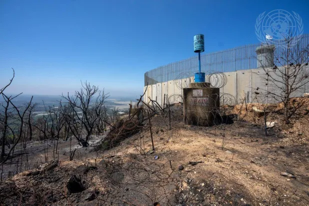 نقطة لـ«قوة الأمم المتحدة المؤقتة في لبنان - يونيفيل» عند الخط الأزرق (صور الأمم المتحدة)