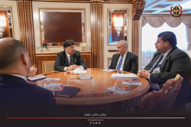 النائب العام الليبي في اجتماع سابق مع محافظ «المركزي» ورئيس مؤسسة النفط (النائب العام)