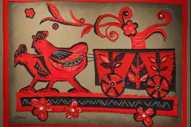 تستخدم الفنانة طبقات من التول والحياكة (الشرق الأوسط)