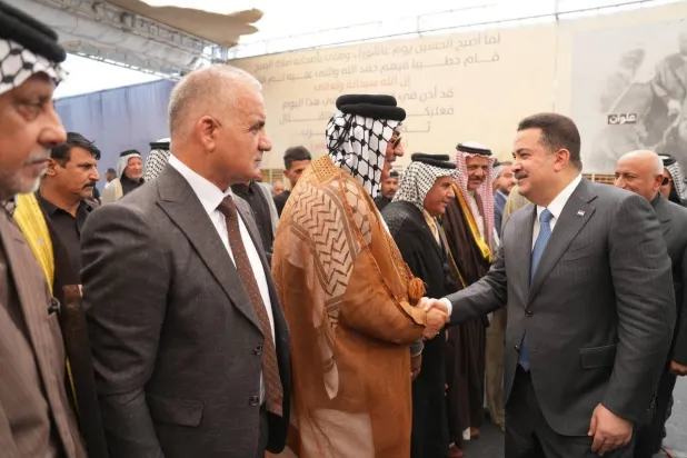 السوداني خلال مشاركته في ذكرى ثورة العشرين (إكس)