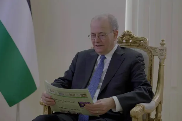 Palestinian Prime Minister Mohammed Mustafa speaks to Asharq Al-Awsat. (Turky al-Agili) 