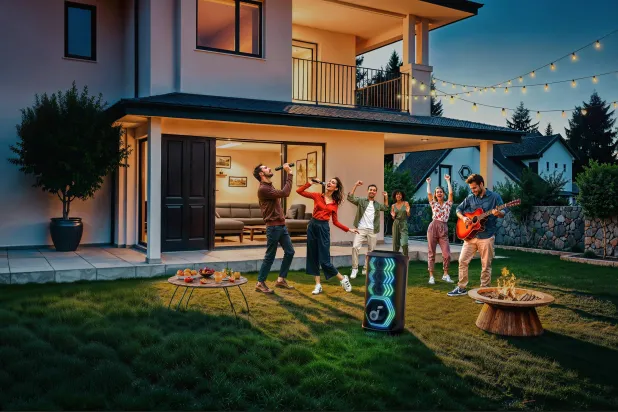 مكبر صوت في قلب الحفلات