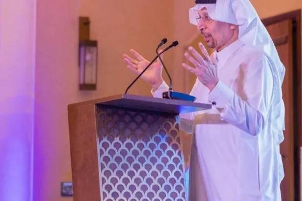 الوزير الفالح يلقي كلمة خلال احتفالية خاصة لبرنامج «كاوست سكال إكس» (الشرق الأوسط)