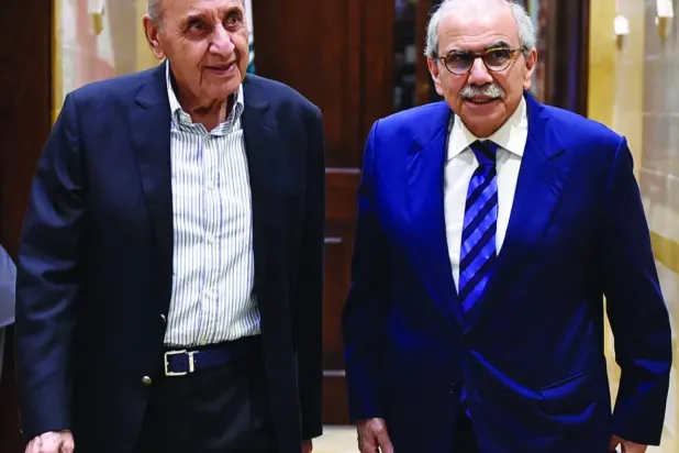 Lübnan Meclis Başkanı Nebih Berri, geçen hafta Lübnan Başbakanı Nevvaf Selam'ı kabul etti. (Lübnan Meclis Başkanlığı Basın Bürosu)