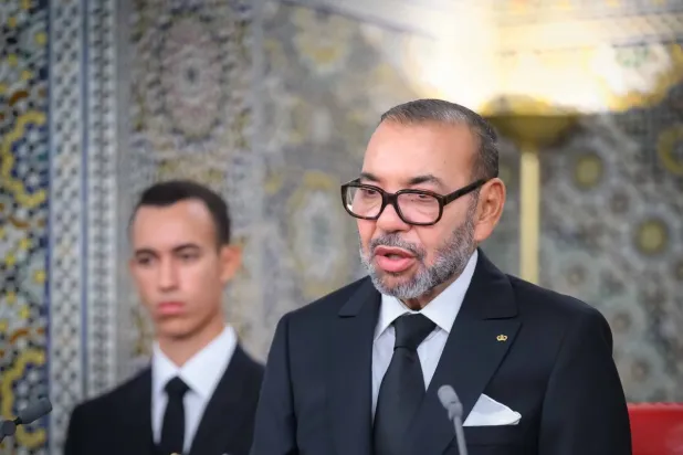 العاهل المغربي موجهاً كلمته للشعب المغربي بمناسبة عيد العرش (ماب)